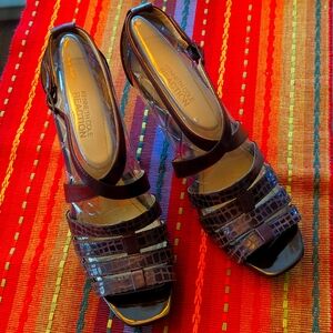 Kenneth Cole Reaction Brown Leather Platform shoes Size 7 1/2 Med